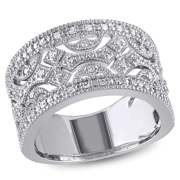 Diamond Classics&#40;tm&#41; Sterling Silver 1/4ctw. Vintage Ring