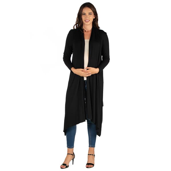 Plus Size 24/7 Comfort Apparel Extra Long Maternity Cardigan - image 