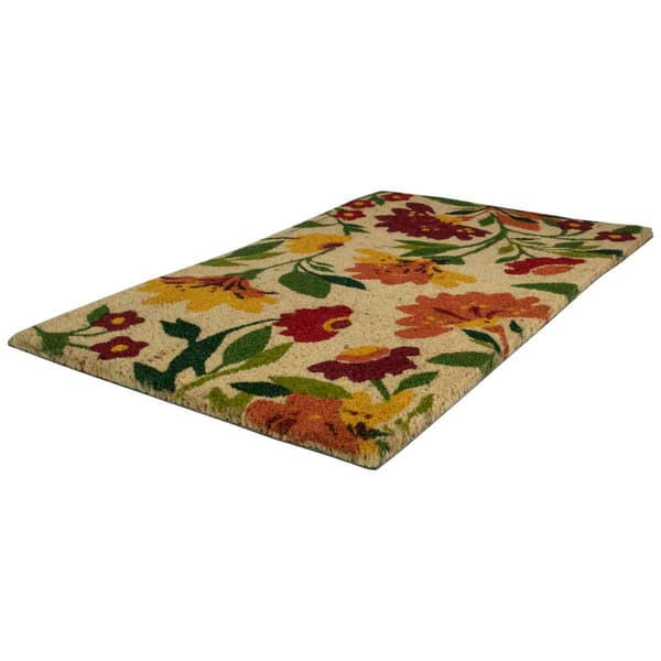 Northlight Seasonal Natural Coir Floral Spring Doormat