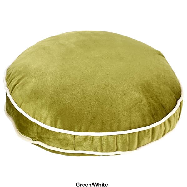 Velvet w/ Contrasting Piping Round Decorative Pillow