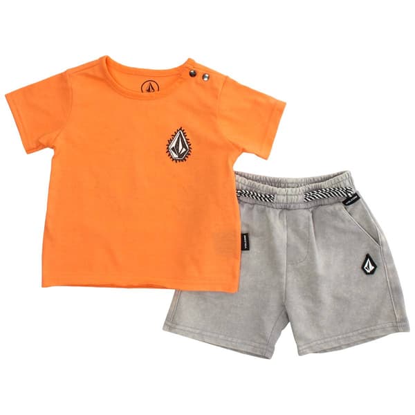 Baby Boy &#40;12-24M&#41; Volcom Short Sleeve Back Art Tee & Shorts Set - image 