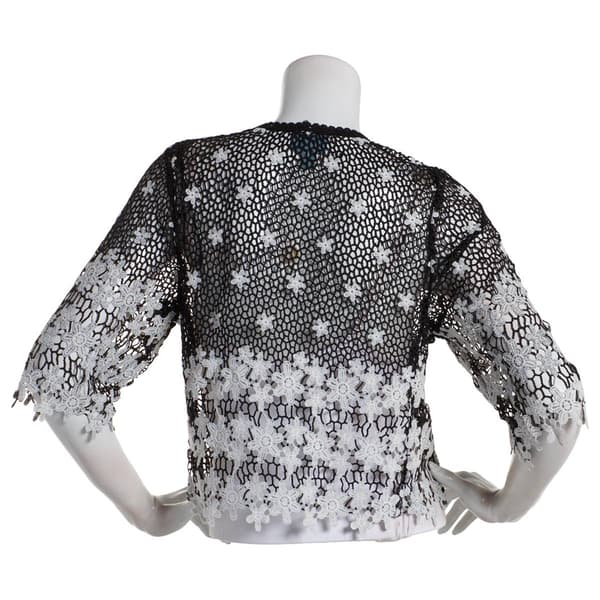 Womens Rabbit Rabbit Rabbit Daisy Lace Shrug-BLK