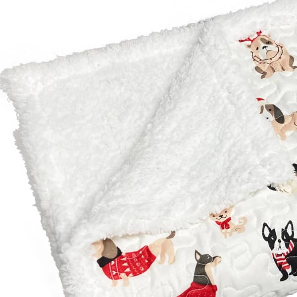 Harper Lane Holiday Puppies Sherpa Throw