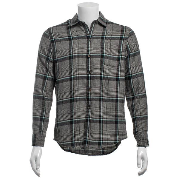 Mens Mountain Ridge Long Sleeve Flannel Shirt - Charcoal/Black - image 