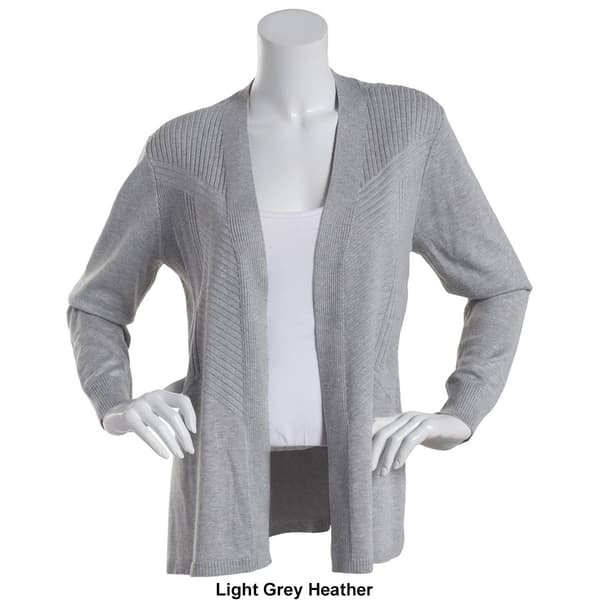 Womens 89th & Madison Long Sleeve Open Solid Cardigan