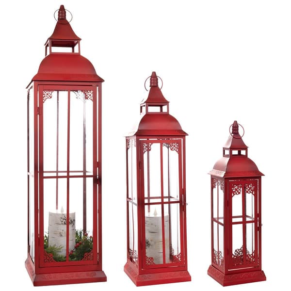 Melrose Ornamental Metal Lanterns - Set of 3