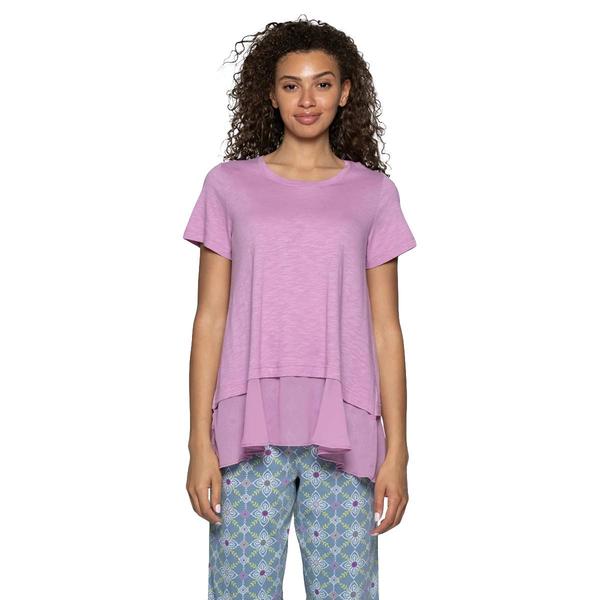 Womens HUE Short Sleeve Cotton Jersey Pajama Top