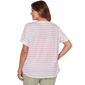 Plus Size Hearts of Palm Bloom Service Tropical Stripe Blouse - image 2