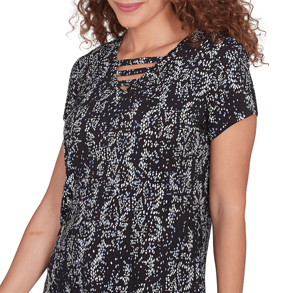 Womens Emaline Key Items Cap Sleeve Spaced Diamond Tee