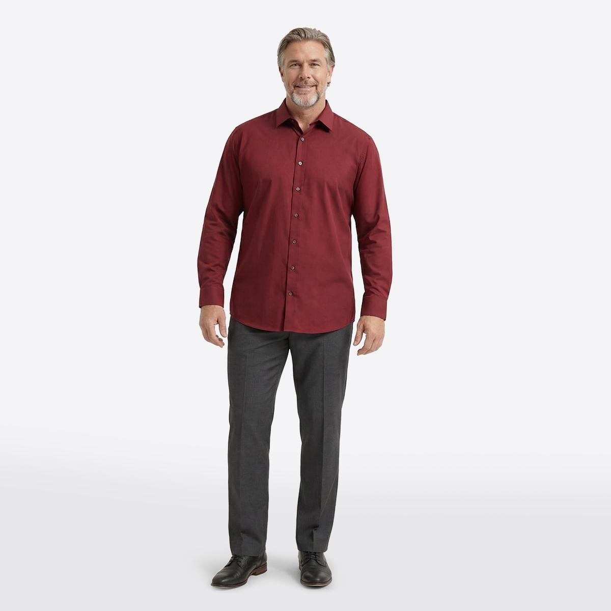 Mens Big & Tall Christian Aujard Stretch Dress Shirt - Cherry