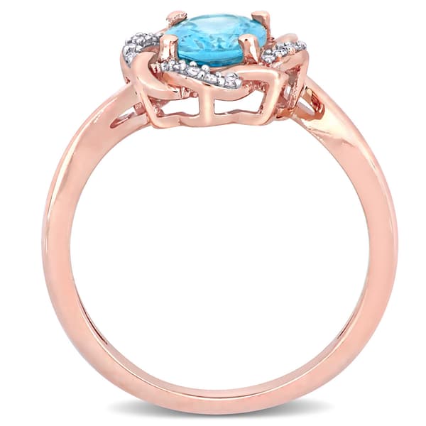Gemstones Classics™ 10kt. Rose Gold Apatite Twisted Halo Ring