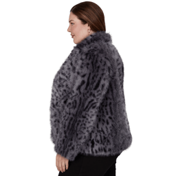 Plus Size Skye’s the Limit Icy Blue Sparkle Leopard Jacket