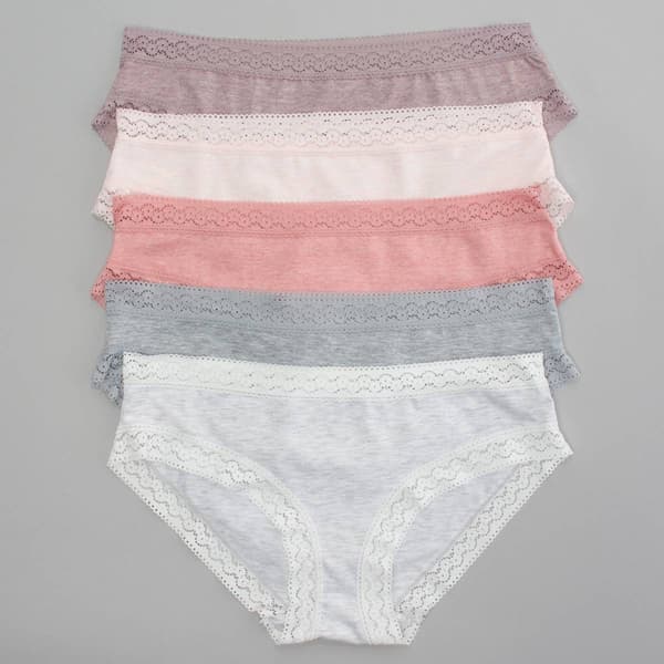 Womens Laura Ashley&#40;R&#41; 5pk. Bikini Panties w/Lace LS4656-5PKM - image 