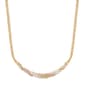 Yellow Gold Plated Brass Tri-Color Crystal Necklace - image 1