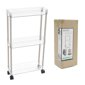 J&V Textiles Chrome Slim Clear Acrylic 3-Tier Cart - image 1