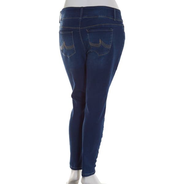 Juniors Plus California Vintage Triple Button High Rise Jeans