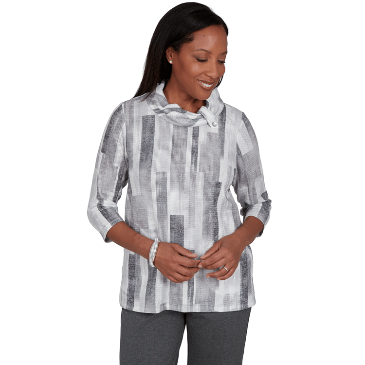 Petite Alfred Dunner Regent Street Brushstroke Sweater