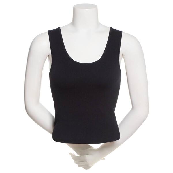 Juniors Poof! Corset Racer Back Mini Ribbed Tank Top - image 