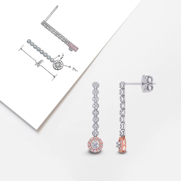 Sophia B 14kt White Gold 1/3ct. Diamond Graduated Dangle Earrings