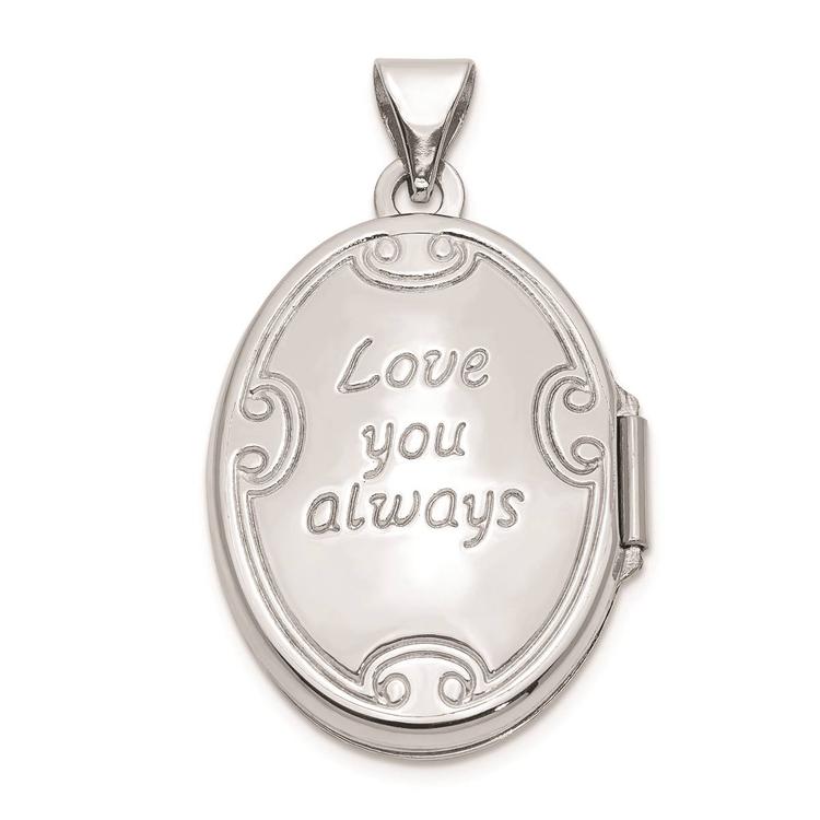 Gold Classics™ 14kt. White Gold Reversible Love You Always Locket