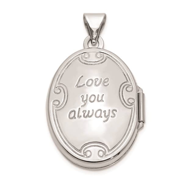 Gold Classics&#8482; 14kt. White Gold Reversible Love You Always Locket