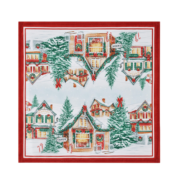 Threadmade Storybook Christmas Village Holiday Napkins - Set of 4