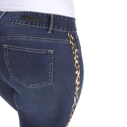 Plus Size White Mark® Cheetah Panel Denim Jeans