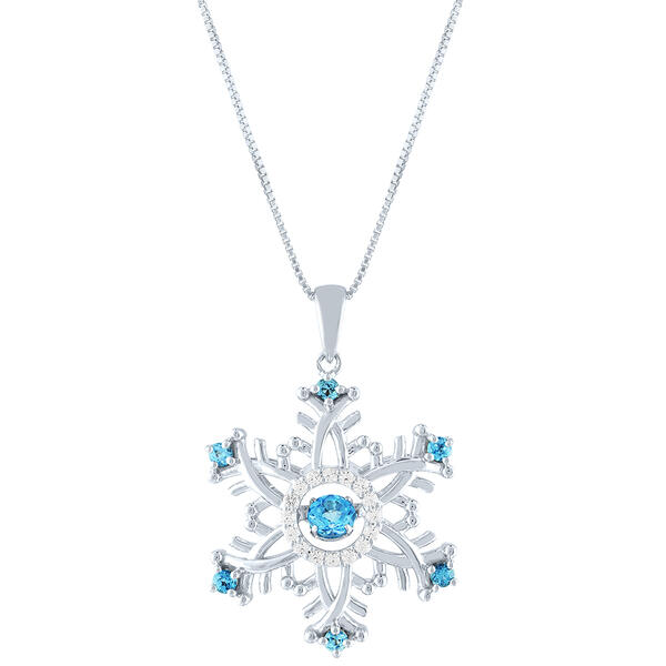 Gemstone Classics&#40;tm&#41; Sterling Silver Snowflake Pendant - image 