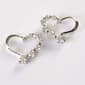 Cubic Zirconia Open Heart Post Earrings in Silver - image 1