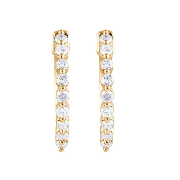 Nova Star® Gold Plated Lab Grown Diamond Hoop Earrings