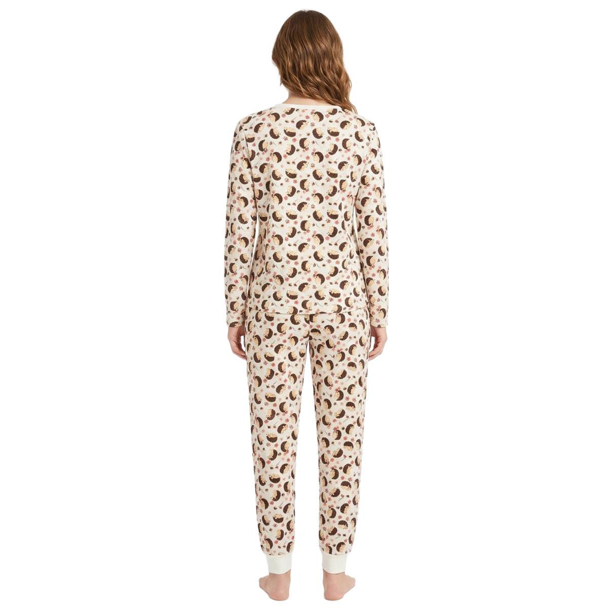 Juniors Pillow Talk Long Sleeve Porcupine Crew Neck Pajama Set