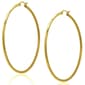 Gianni Argento 43mm Thin Gold Plated Shiny Hoop Earrings - image 1