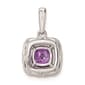 Pure Fire 14kt. White Gold Lab Amethyst Halo Pendant - image 2