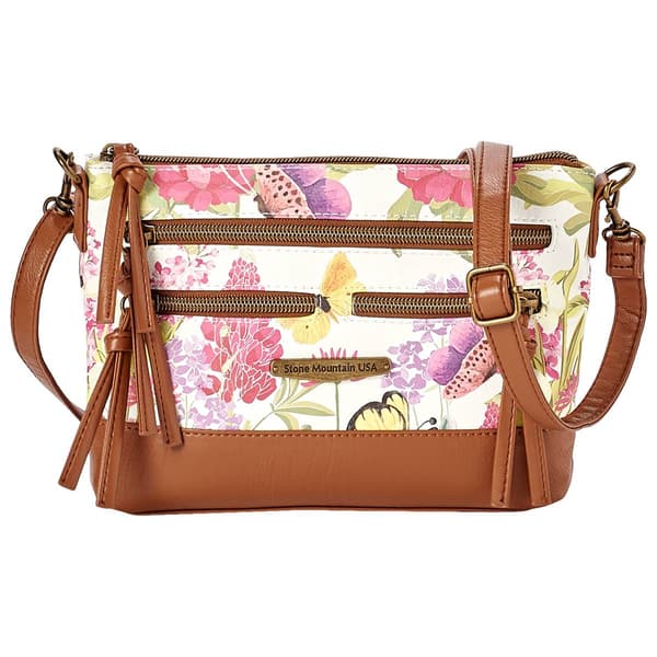 Stone Mountain Primo Floral E/W 4 Bagger Crossbody - Bone/Tan
