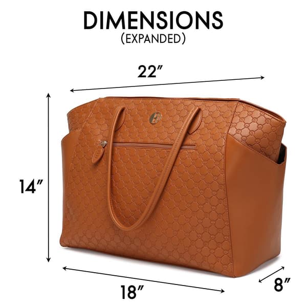 ELLE Compass Vegan Leather Monogram Weekender Tote Bag