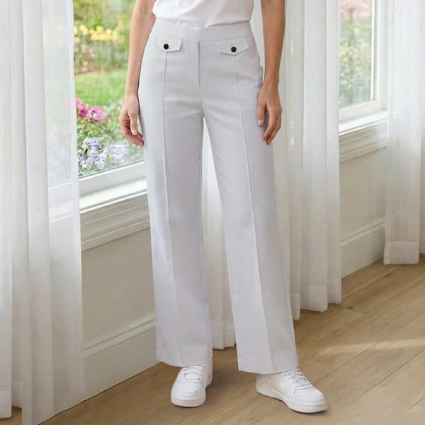 Womens Nicole Miller 2 Faux Tab Pocket Wide Leg Pants - image 