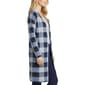 Petite NY Collection Long Sleeve Plaid Hacci Long Cardigan - image 2