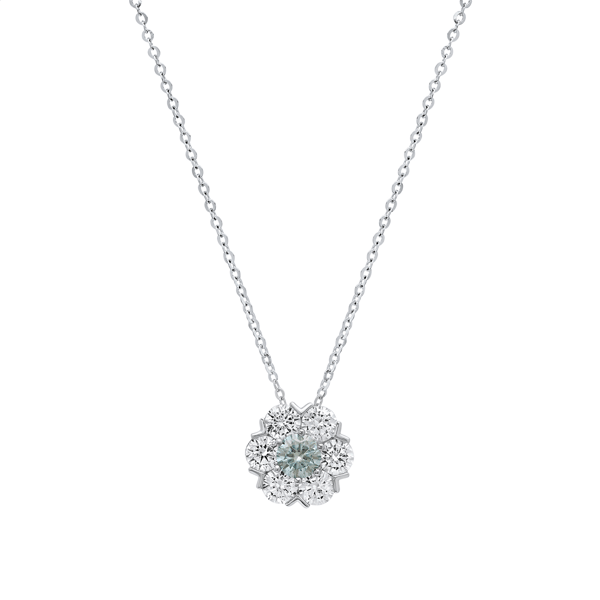 Saffron 2ctw. Floral Cluster Moissanite Diamond Pendant Necklace