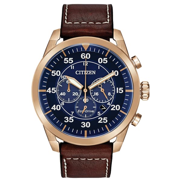 Mens Citizen&#40;R&#41; Avion Blue Dial Leather Strap Watch - CA4213-18L - image 
