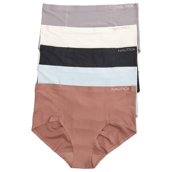Womens Nautica 5pk. Mid Rise Brief Panties NT3750-5PKP - image 