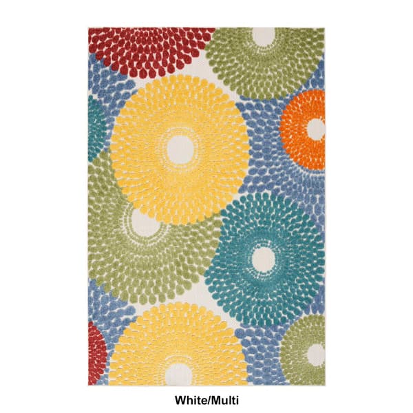 Nourison Aloha Circular Tear Drops Indoor/Outdoor Area Rug