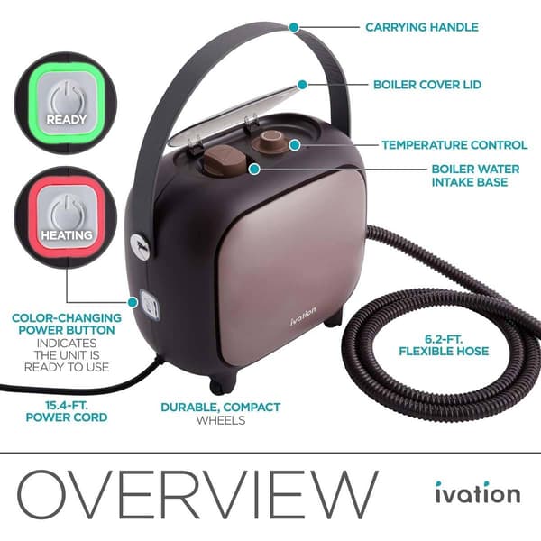 Ivation Multipurpose Cleaner Steamer w/ 18 Accessories
