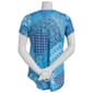 Womens OneWorld American Blue Patchwork Scoop Neck Tee - image 3