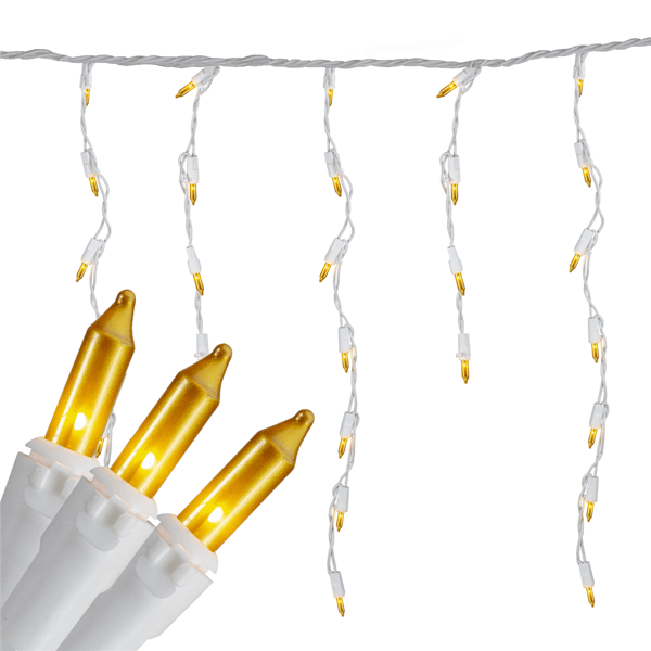 Northlight 3.5ft. 100ct Opaque Gold Mini Icicle Christmas Lights - image 