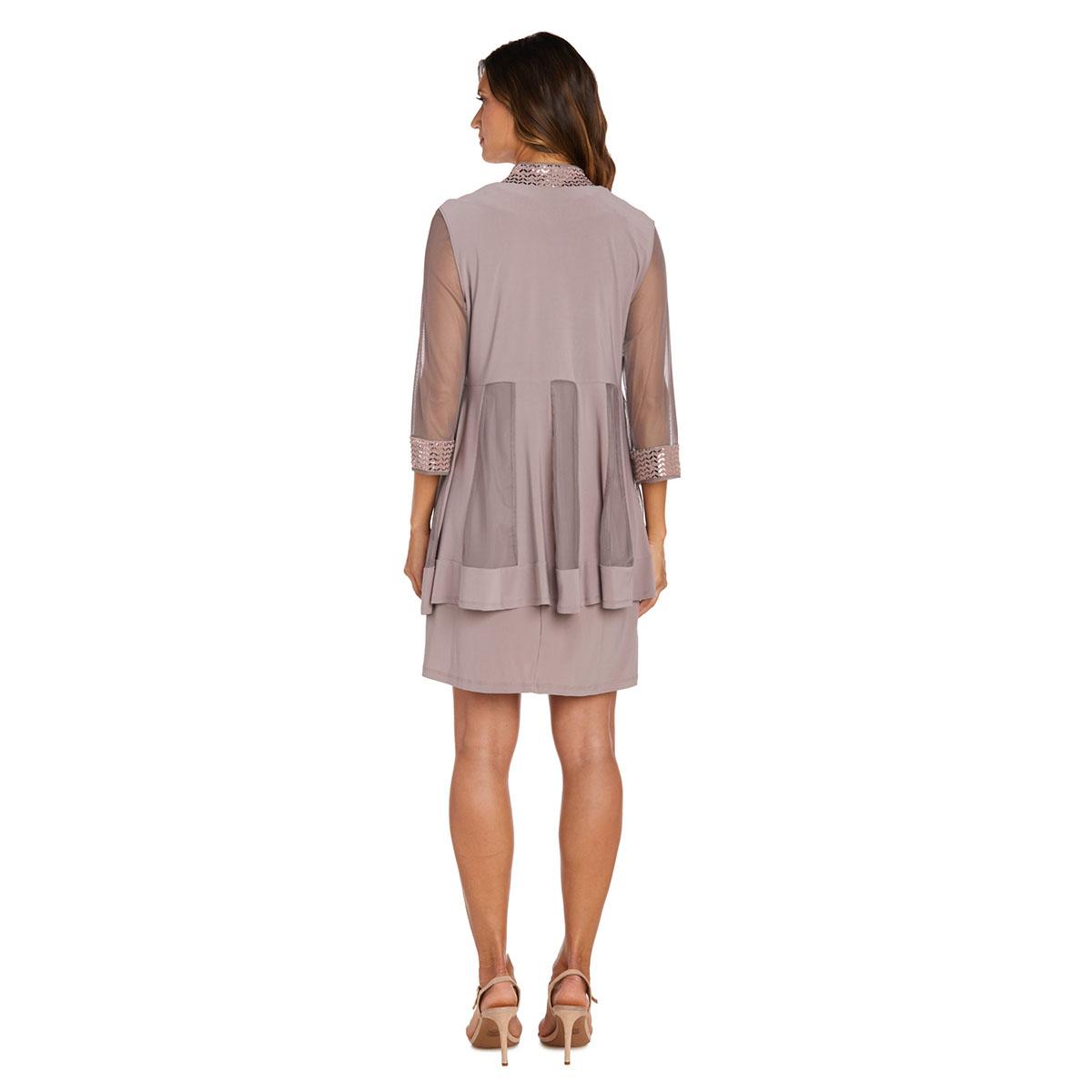 Petite R&M Richards Chevron Metallic Jacket Dress