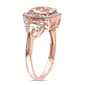 Gemstones Classics™ 10kt. Rose Gold Diamonds Morganite Halo Ring - image 3