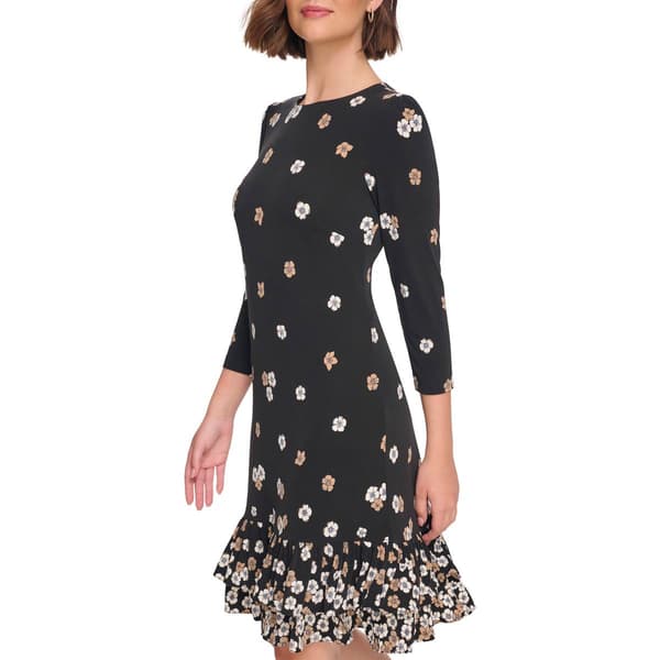 Womens Tommy Hilfiger Floral Ruffle Hem Shift Dress