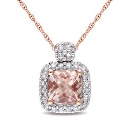Gemstone Classics(tm) 10kt. Rose Gold Diamond Cushion Pendant