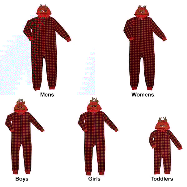 PJ's & Presents Long Sleeve Holiday Buffalo Check Onesie