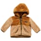 Baby Girl &#40;NB-9M&#41; Eddie Color Block Plush Hooded Jacket-Bronze - image 1